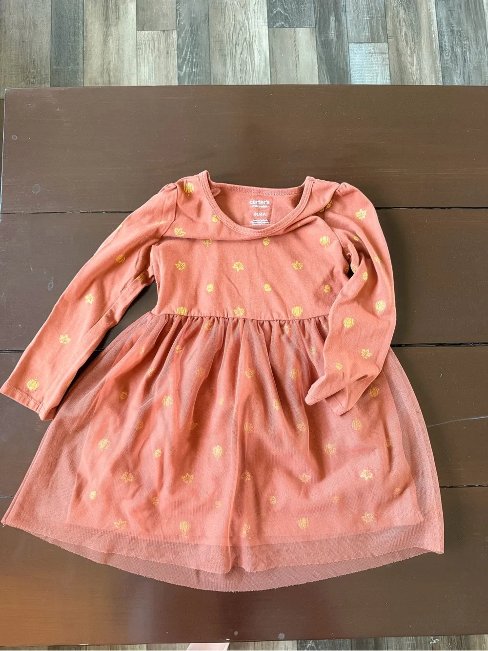 Carter's Auburn Long-Sleeve Dress with Gold Dot Accents